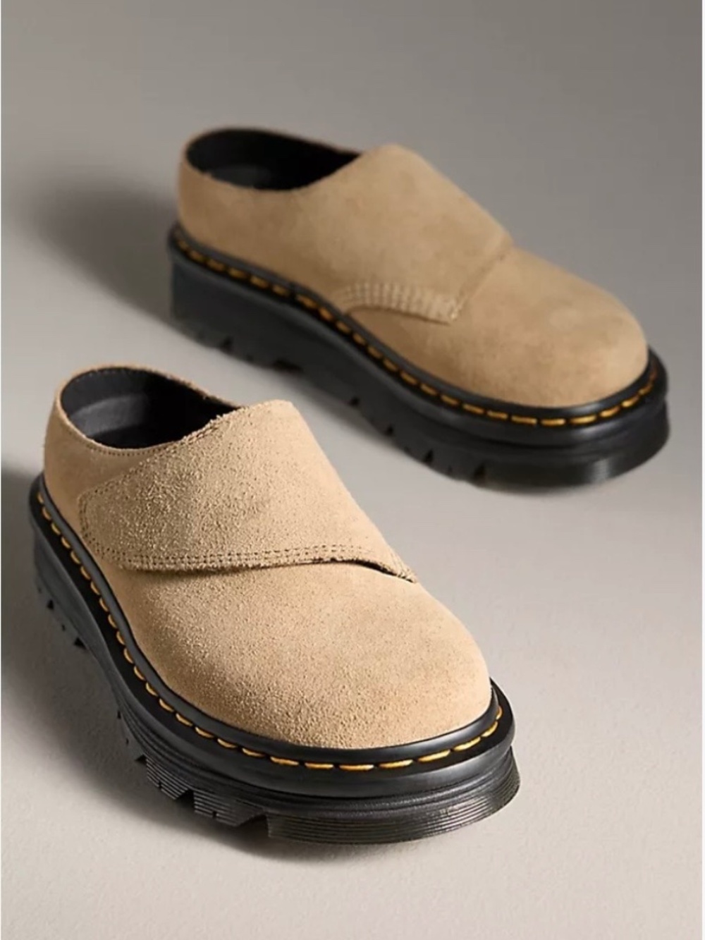 Dr. Martens Zebzag Anywair Suede Mules Savannah Tan Women’s 8